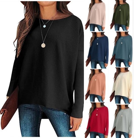 ✨Gorąca wyprzedaż⭐damski sweter z dzianiny o nieregularnym, oversize&#39;owym rękawie typu Dolman